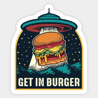 Burger Abduction Sticker